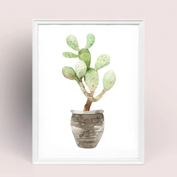 Wall Art Watercolor Cactus Plant Illustration Print Poster Unframed - Picture 8 of 9